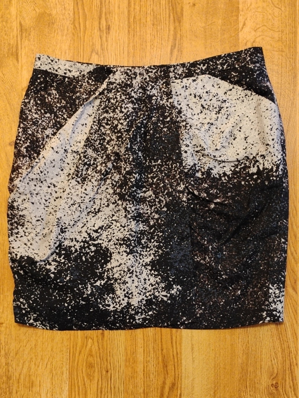 Halston Heritage Black and White Speckled Mini Skirt